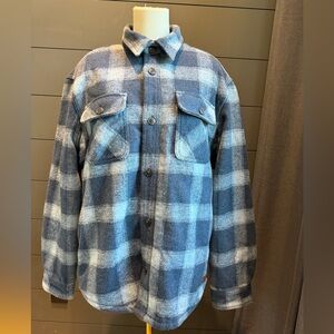 Jachs Blue Plaid Men's Long Sleeve Lined Jacket Size Large